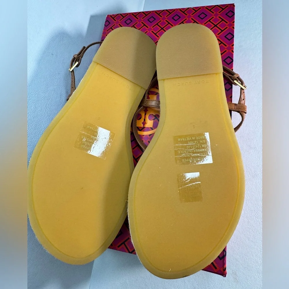TORY BURCH Delicate Logo Thong - T-Bar Sandals casual outdoor summer vacation